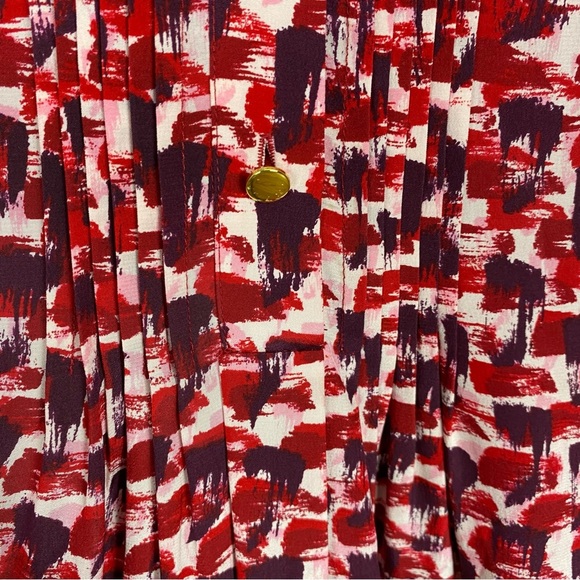 Kate Spade silk paint brush stroke print peplum dress - Picture 5 of 10